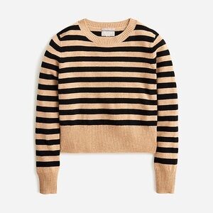 J. Crew Cashmere shrunken crewneck sweater in stripe